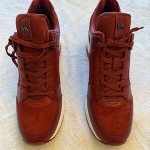 Michael Kors Women’s Burgundy Georgie Trainers. Size 9M